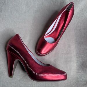 New Matiko Metallic Red Foil Heels 9